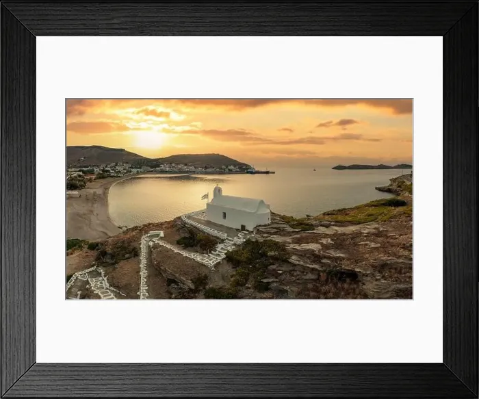 Framed Print : Sunset over Kea Tzia island. Greece Framed Print : Sunset over Kea Tzia island. Greece