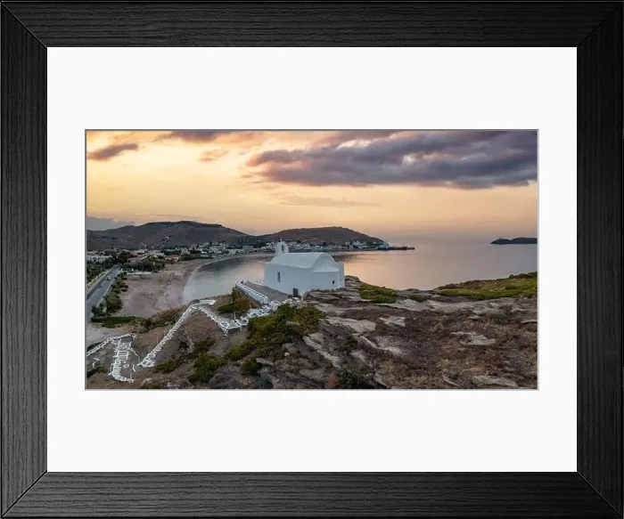 Framed Print : Agios Georgios chapel on a rocky hill Framed Print : Agios Georgios chapel on a rocky hill