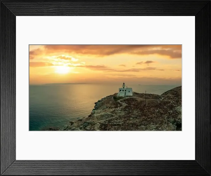 Framed Print : Sunset over Kea Tzia island. Greece Framed Print : Sunset over Kea Tzia island. Greece