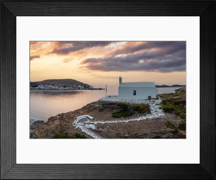 Framed Print : Sunset over Kea Tzia island. Greece Framed Print : Sunset over Kea Tzia island. Greece