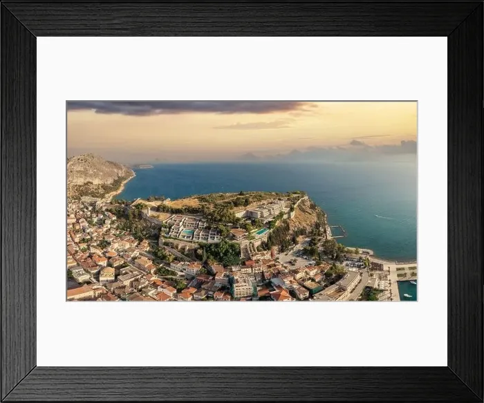 Framed Print : Greece, Nafplio city aerial drone view Framed Print : Greece, Nafplio city aerial drone view