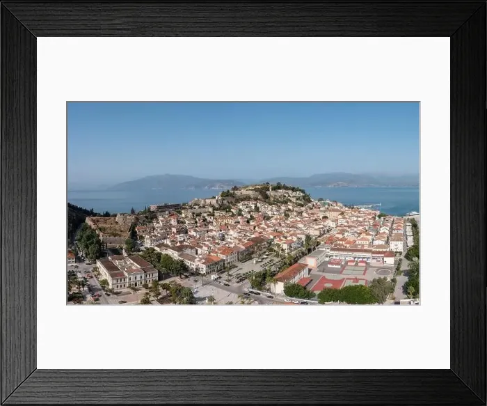 Framed Print : Greece, Nafplio city aerial drone view Framed Print : Greece, Nafplio city aerial drone view