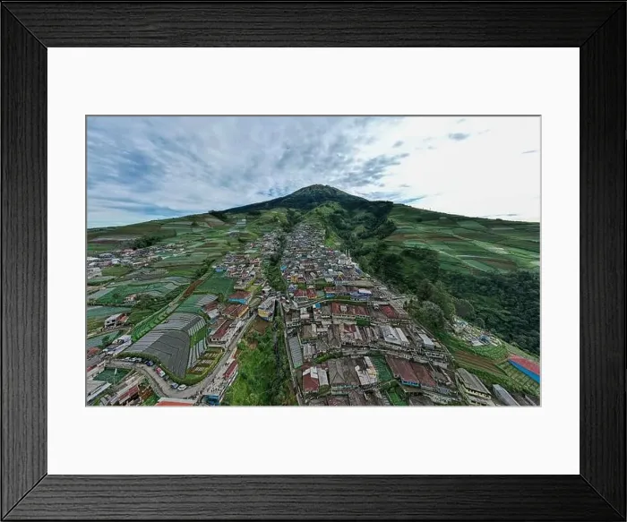 Framed Print : Aerial view of the Nepal van java is a Rural tour on the slopes of mount sumbing Framed Print : Aerial view of the Nepal van java is a Rural tour on the slopes of mount sumbing