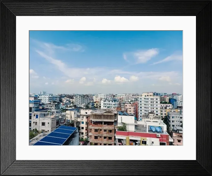 Framed Print : Bangladesh capital Dhaka city landscape on a sunny morning Framed Print : Bangladesh capital Dhaka city landscape on a sunny morning