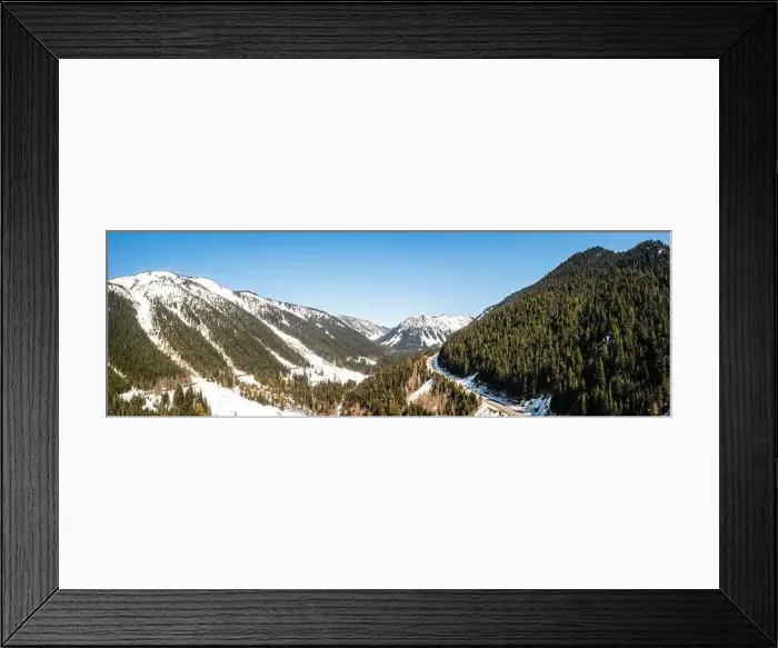 Framed Print : Aerial panorama image by drone of the Cascade mountains in Washington State Framed Print : Aerial panorama image by drone of the Cascade mountains in Washington State