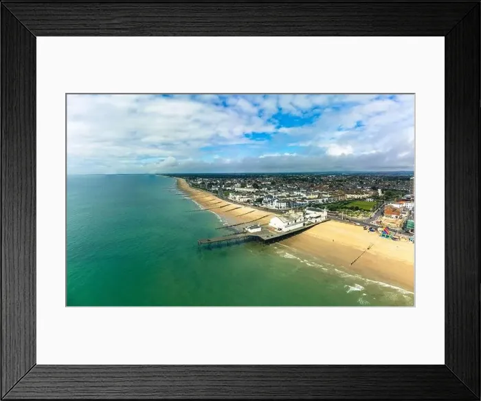 Framed Print : Panoramic aerial done view of Bognor Regis beach, West Sussex, England UK Framed Print : Panoramic aerial done view of Bognor Regis beach, West Sussex, England UK
