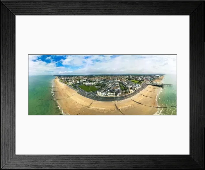 Framed Print : Panoramic aerial done view of Bognor Regis beach, West Sussex, England UK Framed Print : Panoramic aerial done view of Bognor Regis beach, West Sussex, England UK