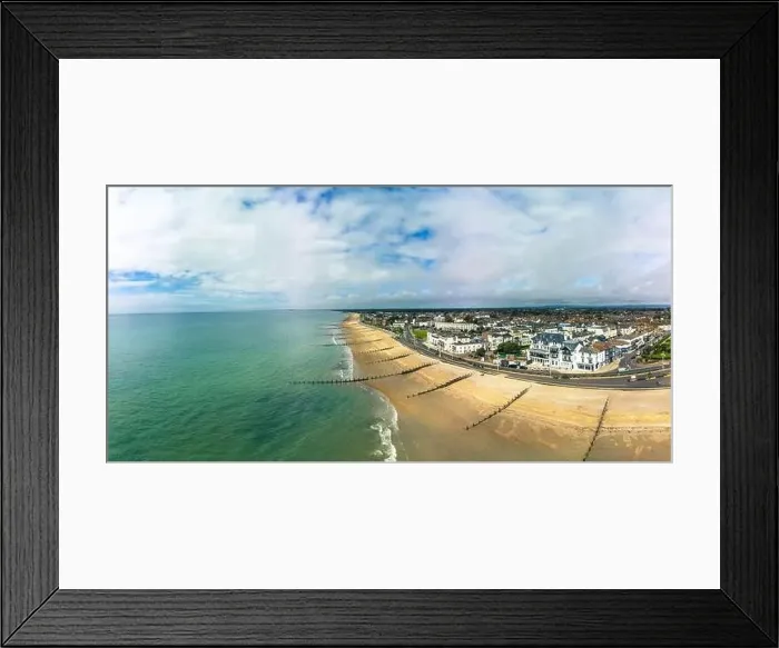 Framed Print : Panoramic aerial done view of Bognor Regis beach, West Sussex, England UK Framed Print : Panoramic aerial done view of Bognor Regis beach, West Sussex, England UK