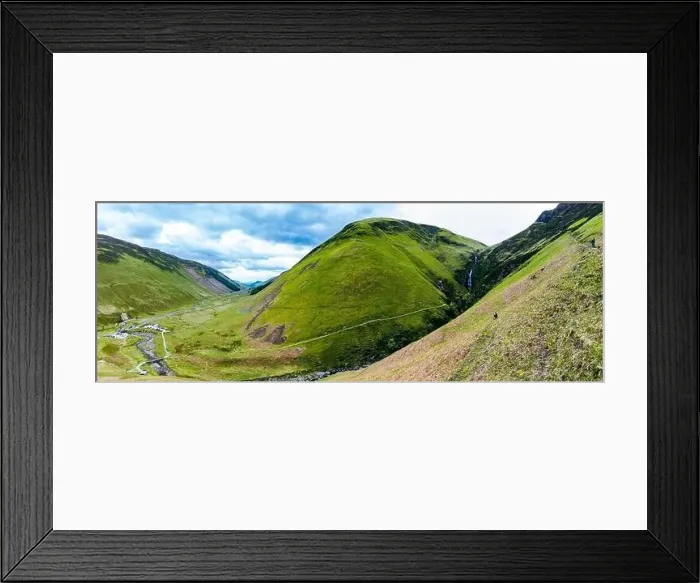 Framed Print : Aerial view of The Grey Mare's Tail, a waterfall near Moffat, Scotland Framed Print : Aerial view of The Grey Mare's Tail, a waterfall near Moffat, Scotland