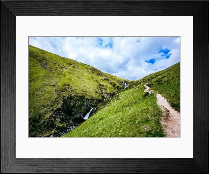 Framed Print : Aerial view of The Grey Mare's Tail, a waterfall near Moffat, Scotland Framed Print : Aerial view of The Grey Mare's Tail, a waterfall near Moffat, Scotland