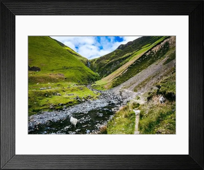 Framed Print : Aerial view of The Grey Mare's Tail, a waterfall near Moffat, Scotland Framed Print : Aerial view of The Grey Mare's Tail, a waterfall near Moffat, Scotland