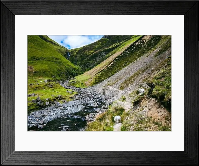 Framed Print : Aerial view of The Grey Mare's Tail, a waterfall near Moffat, Scotland Framed Print : Aerial view of The Grey Mare's Tail, a waterfall near Moffat, Scotland