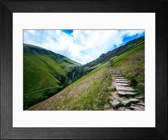 Framed Print : Aerial view of The Grey Mare's Tail, a waterfall near Moffat, Scotland Framed Print : Aerial view of The Grey Mare's Tail, a waterfall near Moffat, Scotland