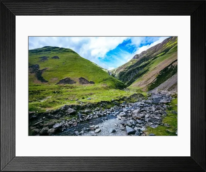 Framed Print : Aerial view of The Grey Mare's Tail, a waterfall near Moffat, Scotland Framed Print : Aerial view of The Grey Mare's Tail, a waterfall near Moffat, Scotland