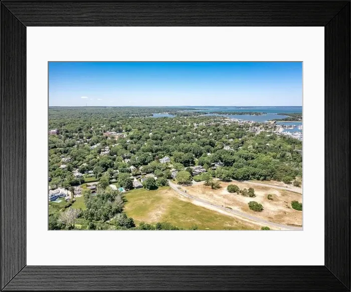 Framed Print : aerial image of havens beach area, sag harbor village and beyond Framed Print : aerial image of havens beach area, sag harbor village and beyond