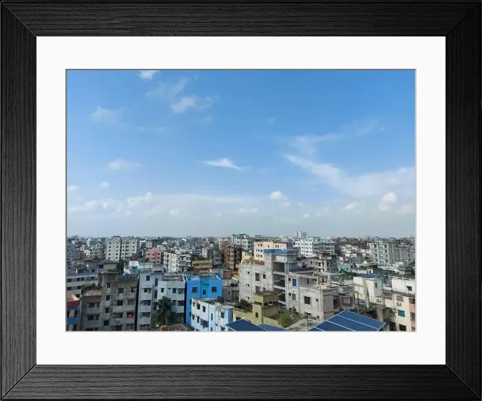 Framed Print : Bangladesh capital Dhaka city landscape on a sunny morning Framed Print : Bangladesh capital Dhaka city landscape on a sunny morning