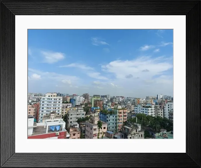 Framed Print : Bangladesh capital Dhaka city landscape on a sunny morning Framed Print : Bangladesh capital Dhaka city landscape on a sunny morning