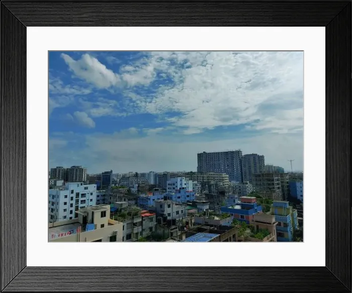 Framed Print : Bangladesh capital Dhaka city landscape on a sunny morning Framed Print : Bangladesh capital Dhaka city landscape on a sunny morning