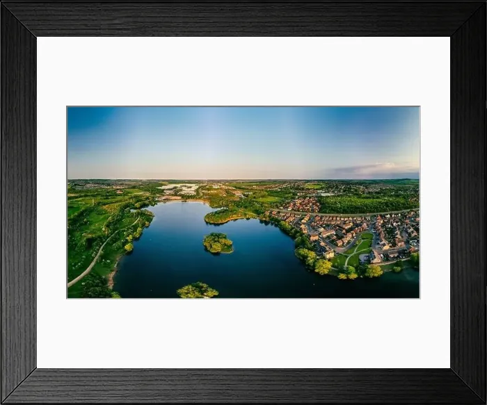 Framed Print : Panoramic drone aerial view of Manvers Lake, Rotherham, South Yorkshire, Wath upon Dearne Framed Print : Panoramic drone aerial view of Manvers Lake, Rotherham, South Yorkshire, Wath upon Dearne