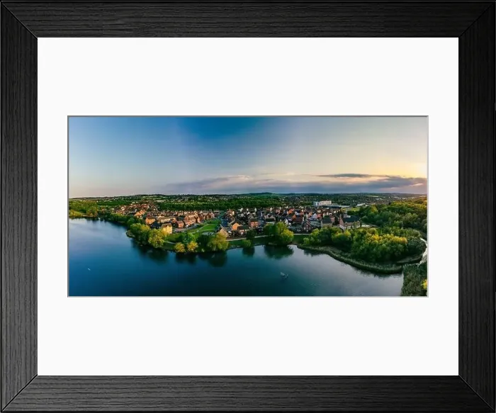 Framed Print : Panoramic drone aerial view of Manvers Lake, Rotherham, South Yorkshire, Wath upon Dearne Framed Print : Panoramic drone aerial view of Manvers Lake, Rotherham, South Yorkshire, Wath upon Dearne