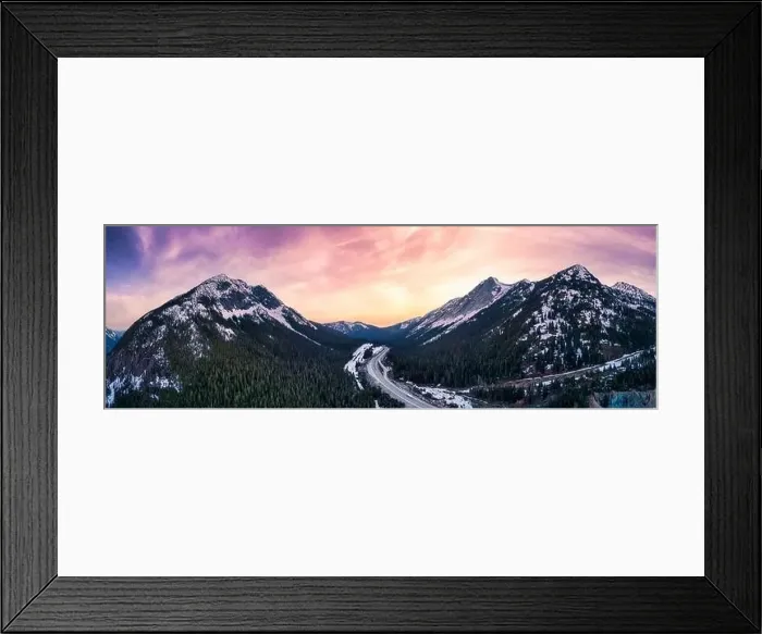 Framed Print : Scenic Highway passing in the Canadian Mountain Landscape Framed Print : Scenic Highway passing in the Canadian Mountain Landscape