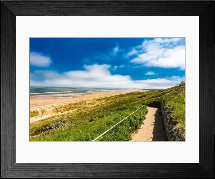 Framed Print : Sunny Cliffs and beach at Blackhall Rocks and Cromdon Dene Beach Framed Print : Sunny Cliffs and beach at Blackhall Rocks and Cromdon Dene Beach
