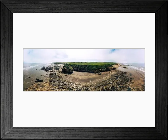 Framed Print : Sunny Cliffs and beach at Blackhall Rocks and Cromdon Dene Beach Framed Print : Sunny Cliffs and beach at Blackhall Rocks and Cromdon Dene Beach