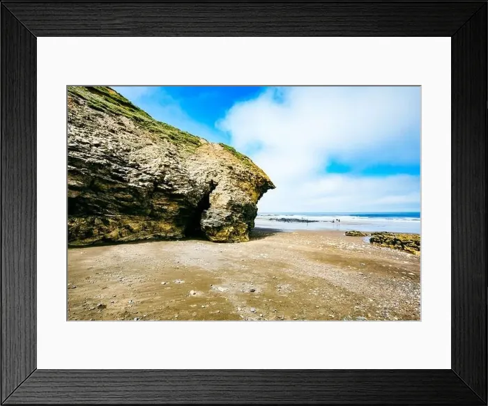 Framed Print : Sunny Cliffs and beach at Blackhall Rocks and Cromdon Dene Beach Framed Print : Sunny Cliffs and beach at Blackhall Rocks and Cromdon Dene Beach