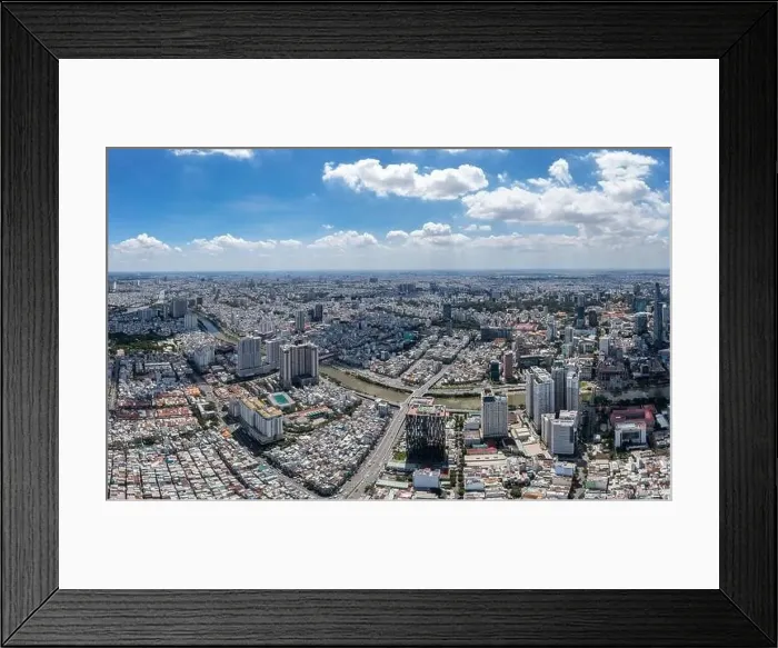 Framed Print : Aerial view of Saigon in the morning day Framed Print : Aerial view of Saigon in the morning day