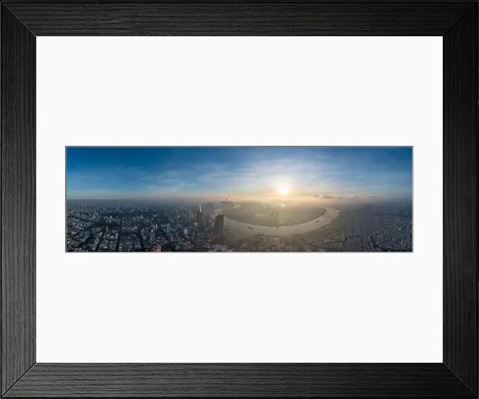 Framed Print : Panorama photo of Ho Chi Minh city in the foggy morning Framed Print : Panorama photo of Ho Chi Minh city in the foggy morning