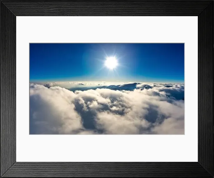Framed Print : Autumn flight through blue sky in Carpatian autumn mountains aerial panoramic drone shot Framed Print : Autumn flight through blue sky in Carpatian autumn mountains aerial panoramic drone shot