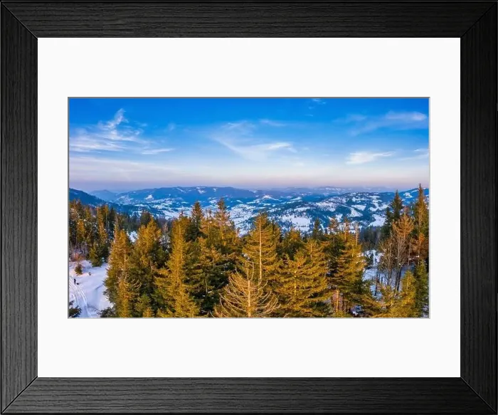Framed Print : Wonderful landscapes of the Carpathian Mountains covered with snow Framed Print : Wonderful landscapes of the Carpathian Mountains covered with snow
