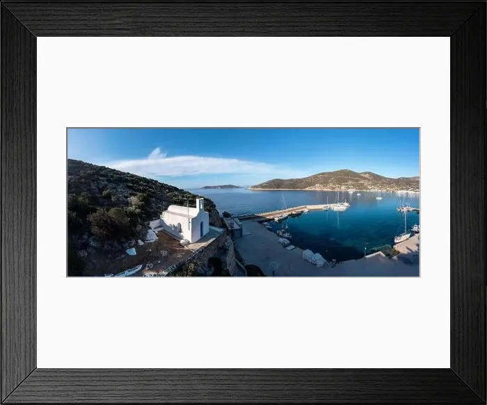 Framed Print : Sifnos island, Platis gialos aerial drone view Framed Print : Sifnos island, Platis gialos aerial drone view