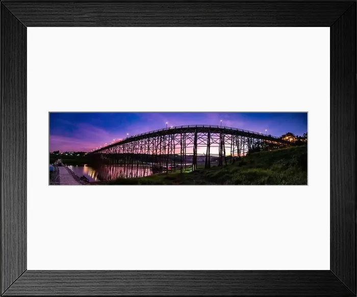 Framed Print : Mon Bridge, old wooden bridge at sunset in Sangkhlaburi, Kanchanaburi, Thailand Framed Print : Mon Bridge, old wooden bridge at sunset in Sangkhlaburi, Kanchanaburi, Thailand