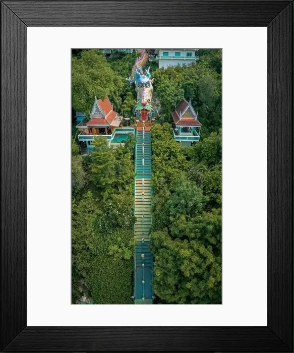 Framed Print : Wat Ban Tham temple and cave in Kanchanaburi, Thailand