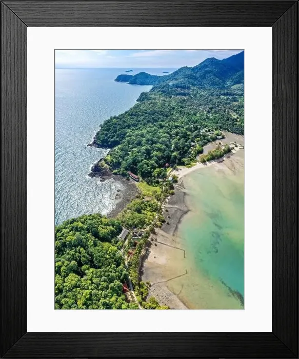Framed Print : Aerial view of Bang Bao Cliff in koh Chang, Trat, Thailand Framed Print : Aerial view of Bang Bao Cliff in koh Chang, Trat, Thailand