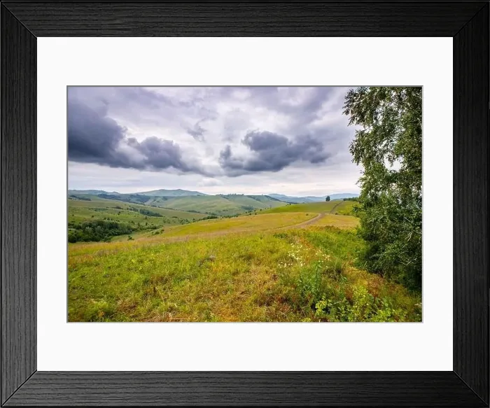 Framed Print : Hills and mountains Altai republic Russia, summer travel rally Framed Print : Hills and mountains Altai republic Russia, summer travel rally