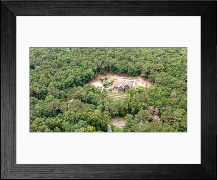 Framed Print : aerial view of 370 little noyac path, Water Mill, NY
