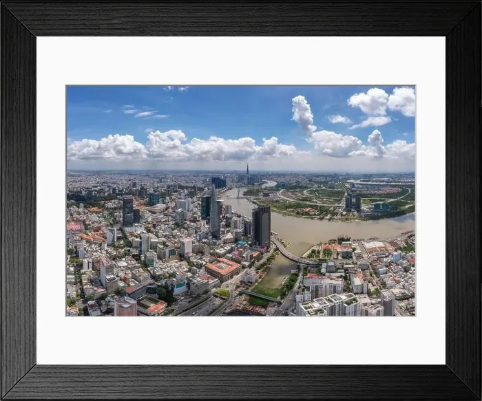 Framed Print : Ho Chi Minh city in beautiful day from aerial view Framed Print : Ho Chi Minh city in beautiful day from aerial view