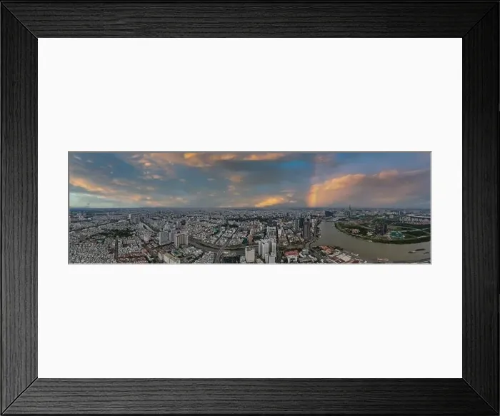 Framed Print : Beautiful sunset with rainbow in Ho Chi Minh city Framed Print : Beautiful sunset with rainbow in Ho Chi Minh city