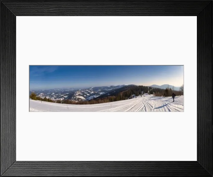 Framed Print : View of the evening winter wide panorama Framed Print : View of the evening winter wide panorama