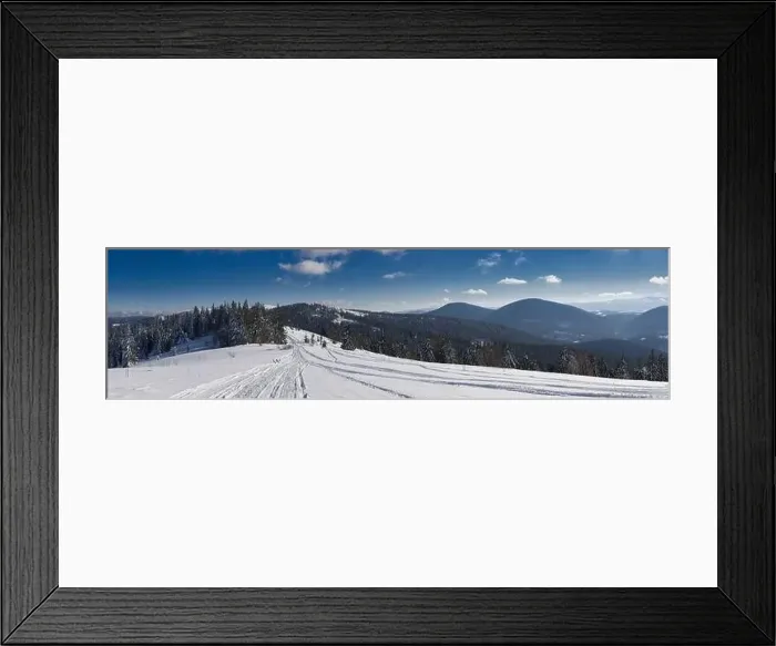 Framed Print : View of the evening winter wide panorama Framed Print : View of the evening winter wide panorama