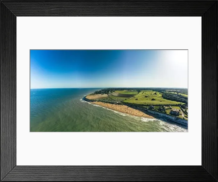 Framed Print : Drone aerial view of the beach and white cliffs, Margate, England, UK Framed Print : Drone aerial view of the beach and white cliffs, Margate, England, UK