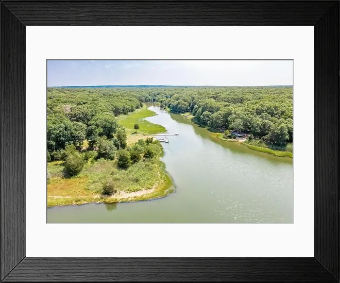 Framed Print : aerial view of Hog Creek and vicinity, East Hampton, NY Framed Print : aerial view of Hog Creek and vicinity, East Hampton, NY
