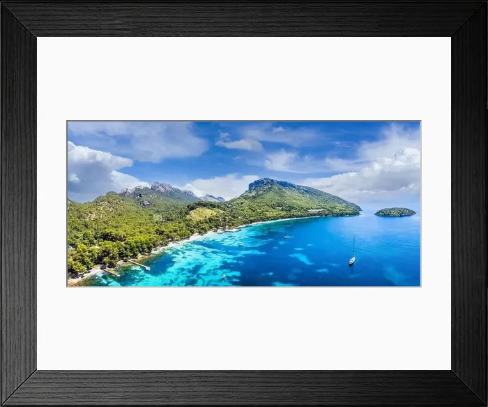 Framed Print : Aerial view with playa de Formentor (Cala Pi de la Posada ), beautiful beach at Cap Formentor, Palma Mallorca, Spain Framed Print : Aerial view with playa de Formentor (Cala Pi de la Posada ), beautiful beach at Cap Formentor, Palma Mallorca, Spain