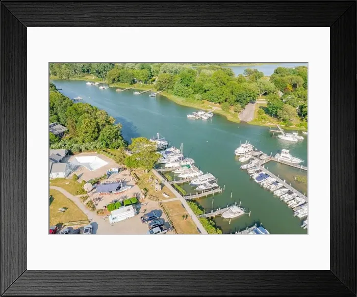 Framed Print : aerial view of Salt and Island Boat Yard, Shelter Island, NY Framed Print : aerial view of Salt and Island Boat Yard, Shelter Island, NY