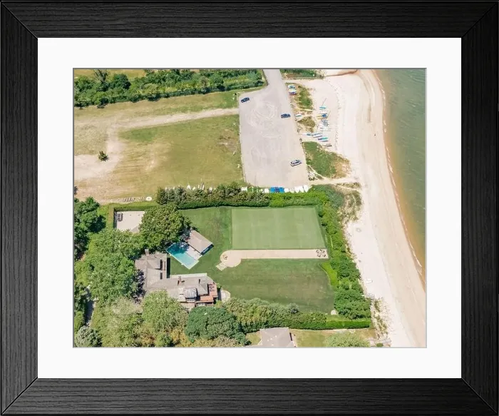 Framed Print : Aerial view of Havens beach and 25 Shaw Road, Sag Harbor, NY Framed Print : Aerial view of Havens beach and 25 Shaw Road, Sag Harbor, NY