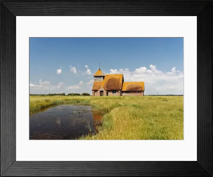 Framed Print : Iconic Church on the Marsh at Fairfield, Kent Framed Print : Iconic Church on the Marsh at Fairfield, Kent