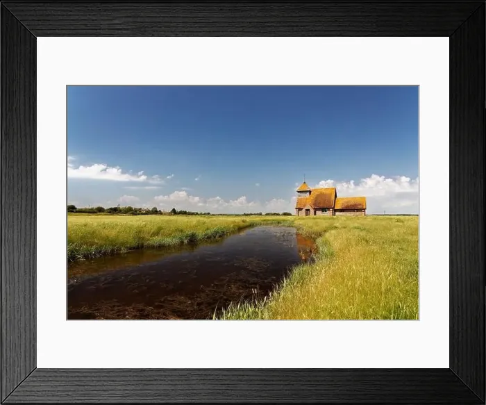 Framed Print : Iconic Church on the Marsh at Fairfield, Kent Framed Print : Iconic Church on the Marsh at Fairfield, Kent