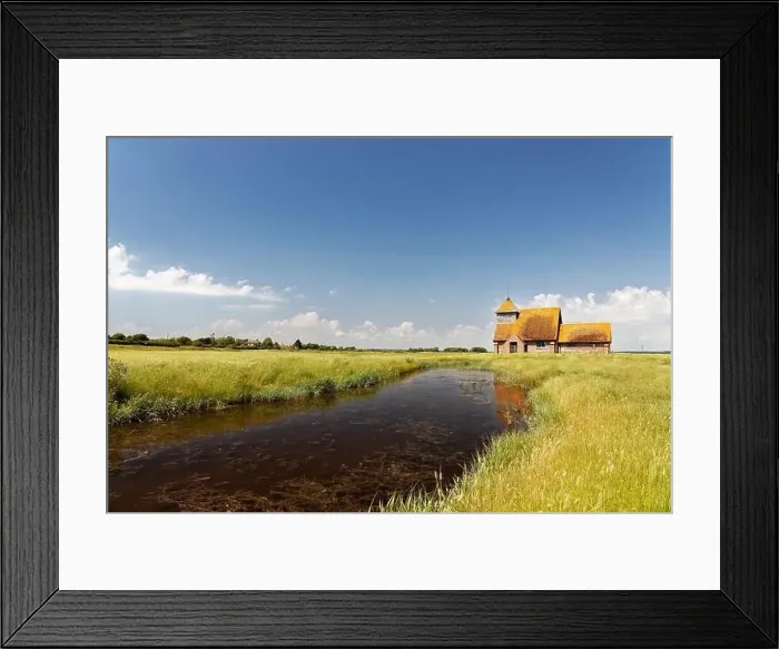Framed Print : Iconic Church on the Marsh at Fairfield, Kent Framed Print : Iconic Church on the Marsh at Fairfield, Kent